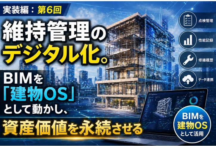 【実装編：第6回】建物は「完成後」に真価が決まる。BIMをOSとして動かす次世代メンテナンス戦略